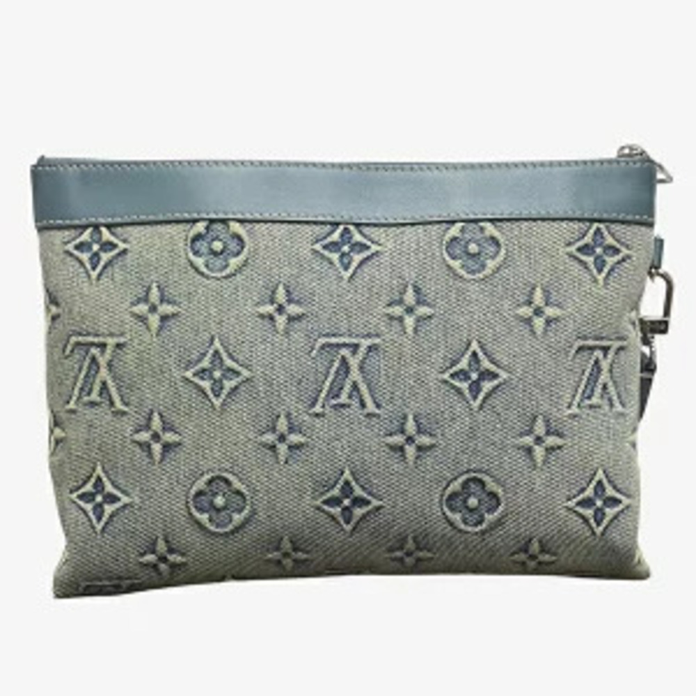 Louis Vuitton Monogram Denim Bag To Go Pochette Clutch Shoulder Bag